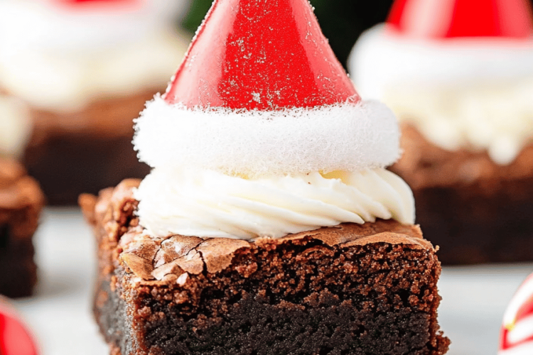 Santa hat brownies