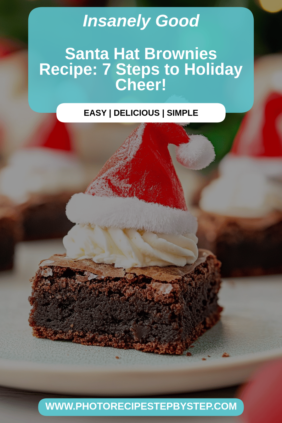 Santa hat brownies final dish beautifully presented and ready to serve