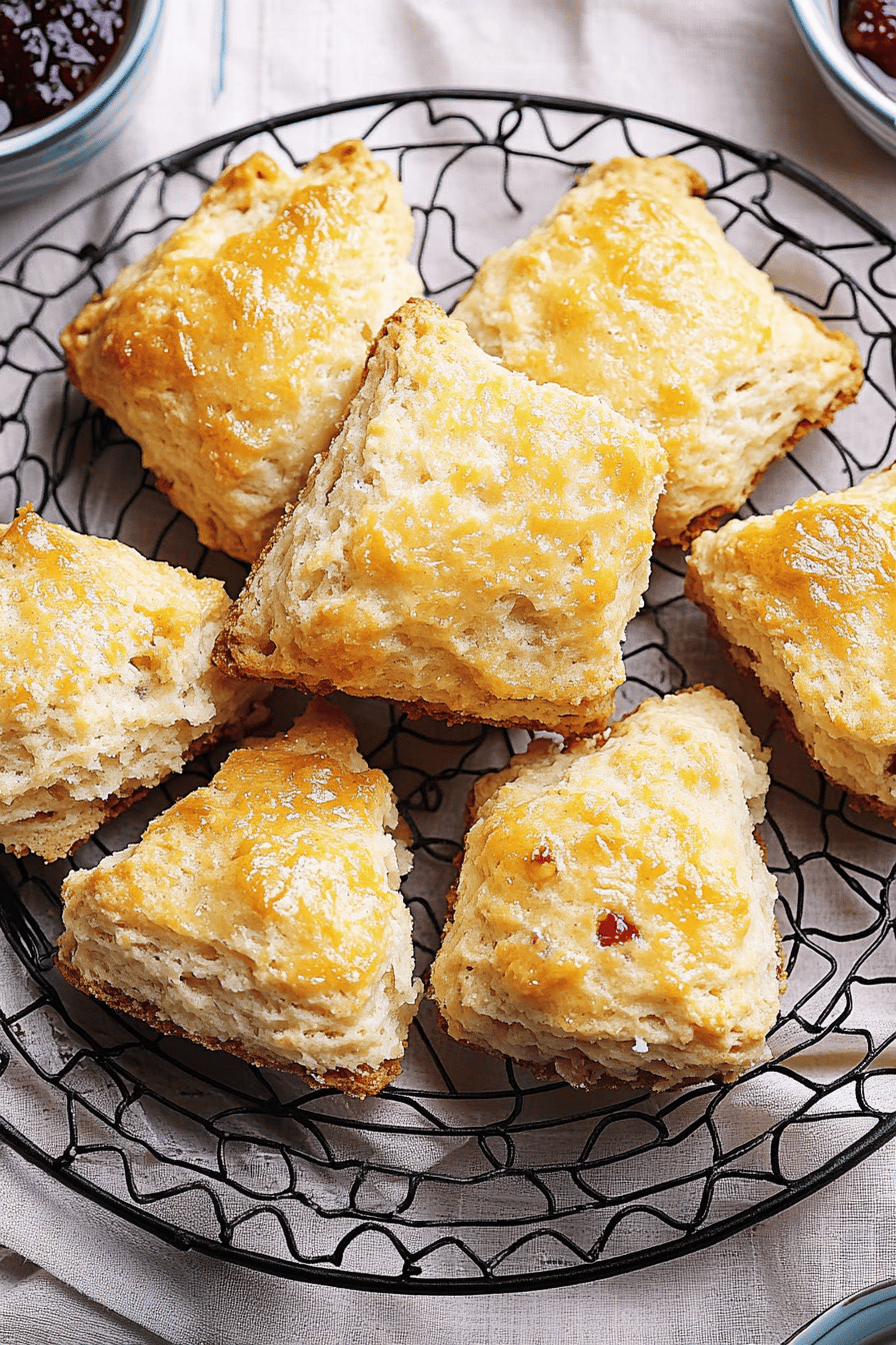Scones recipe ingredients organized and measured on kitchen counter