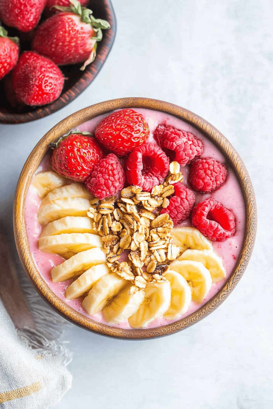 Smoothie Bowl ingredients organized and measured on kitchen counter