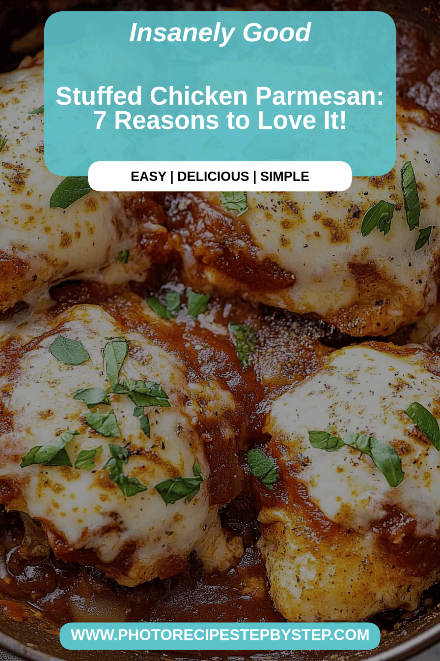 Stuffed chicken parmesan final dish beautifully presented and ready to serve