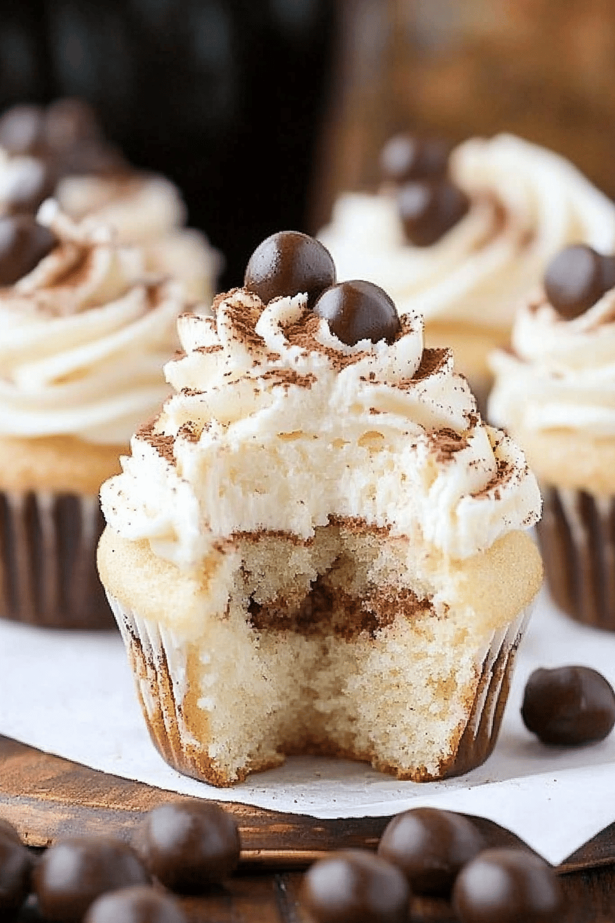 Tiramisu Cupcakes ingredients organized and measured on kitchen counter