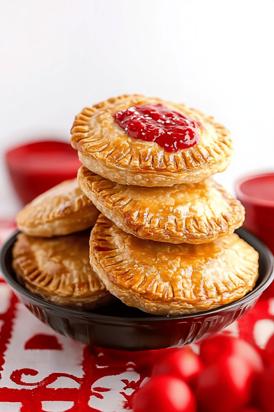 air fryer hand pies slice on plate showing perfect texture and swirl pattern