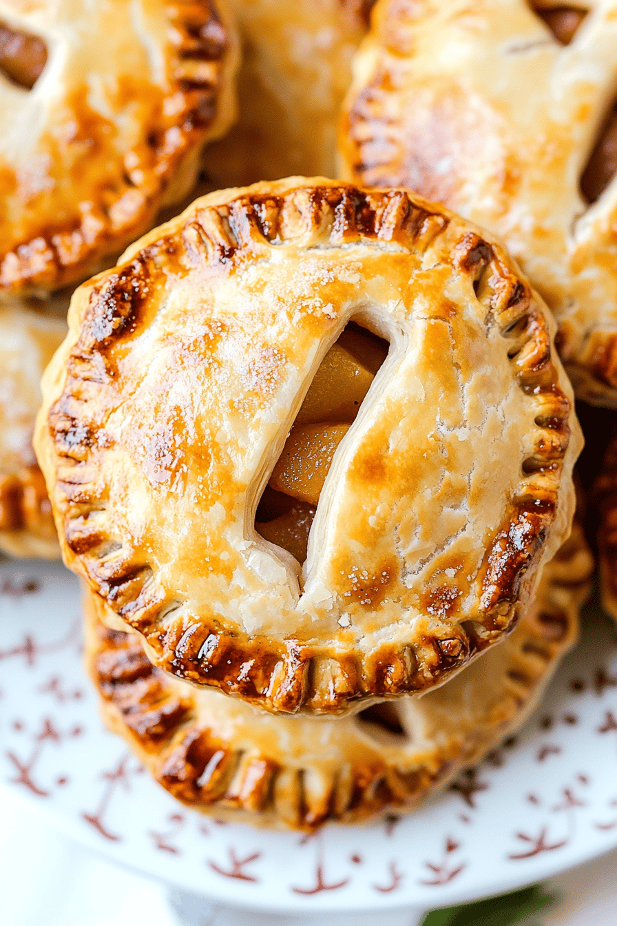 apple hand pies slice on plate showing perfect texture and swirl pattern