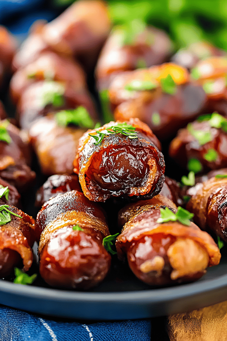 bacon wrapped dates ingredients organized and measured on kitchen counter
