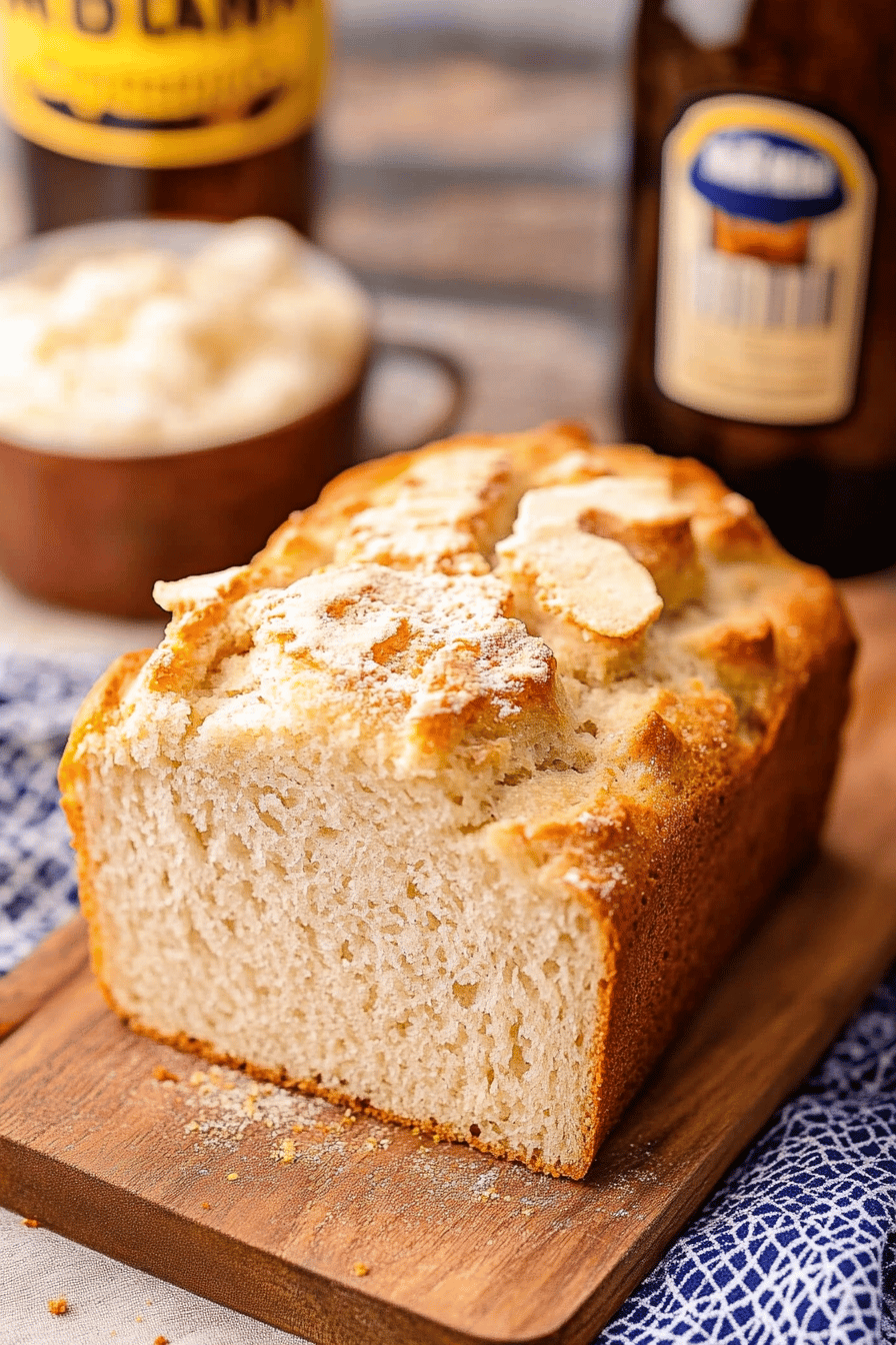 beer bread ingredients organized and measured on kitchen counter