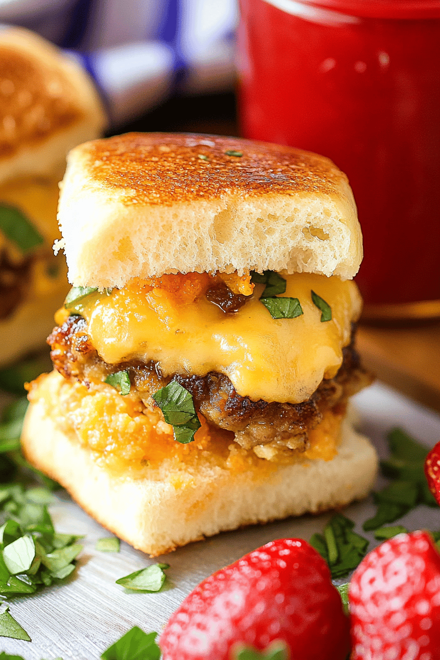 breakfast sliders slice on plate showing perfect texture and swirl pattern
