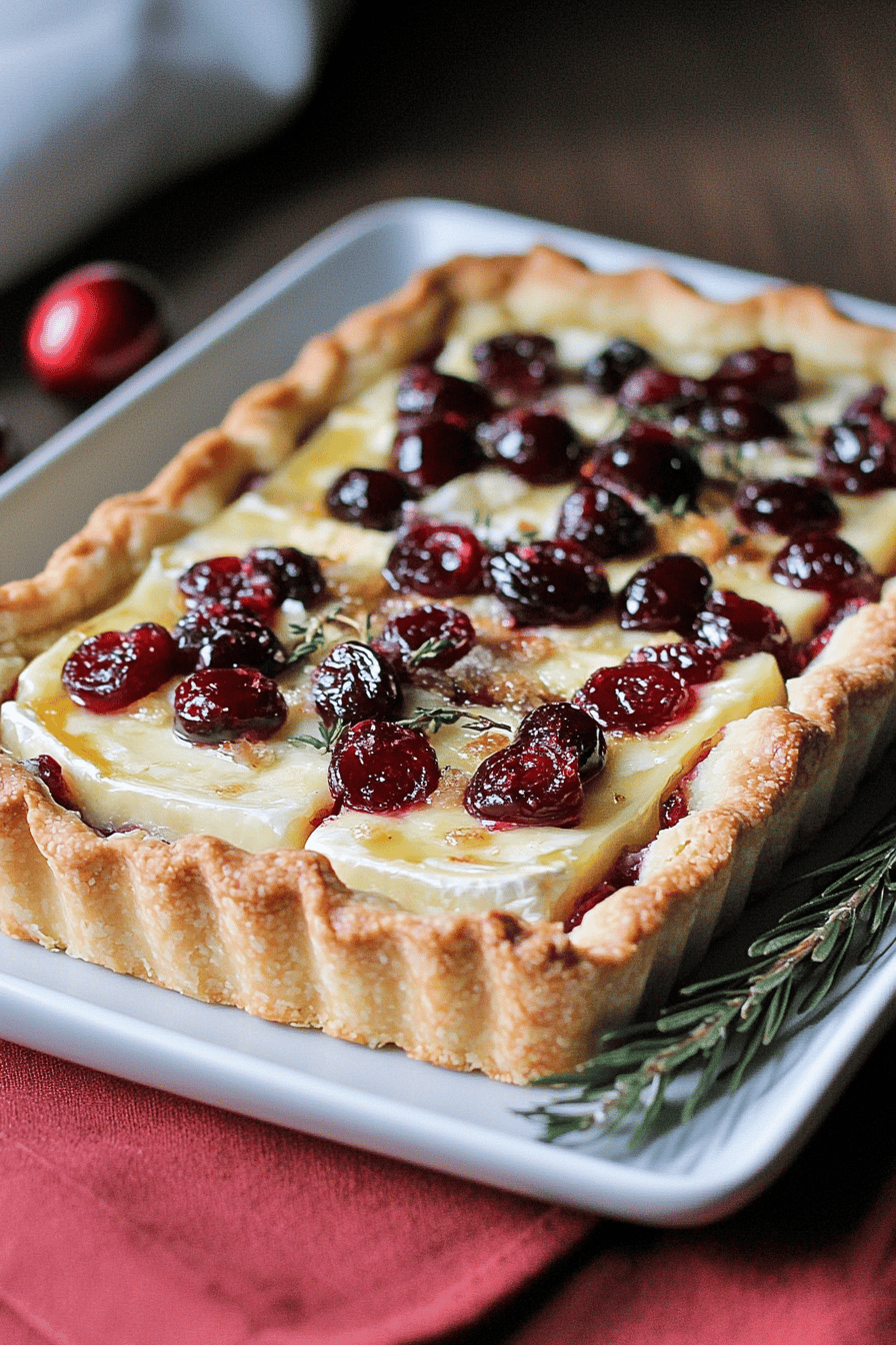 cranberry brie tart ingredients organized and measured on kitchen counter