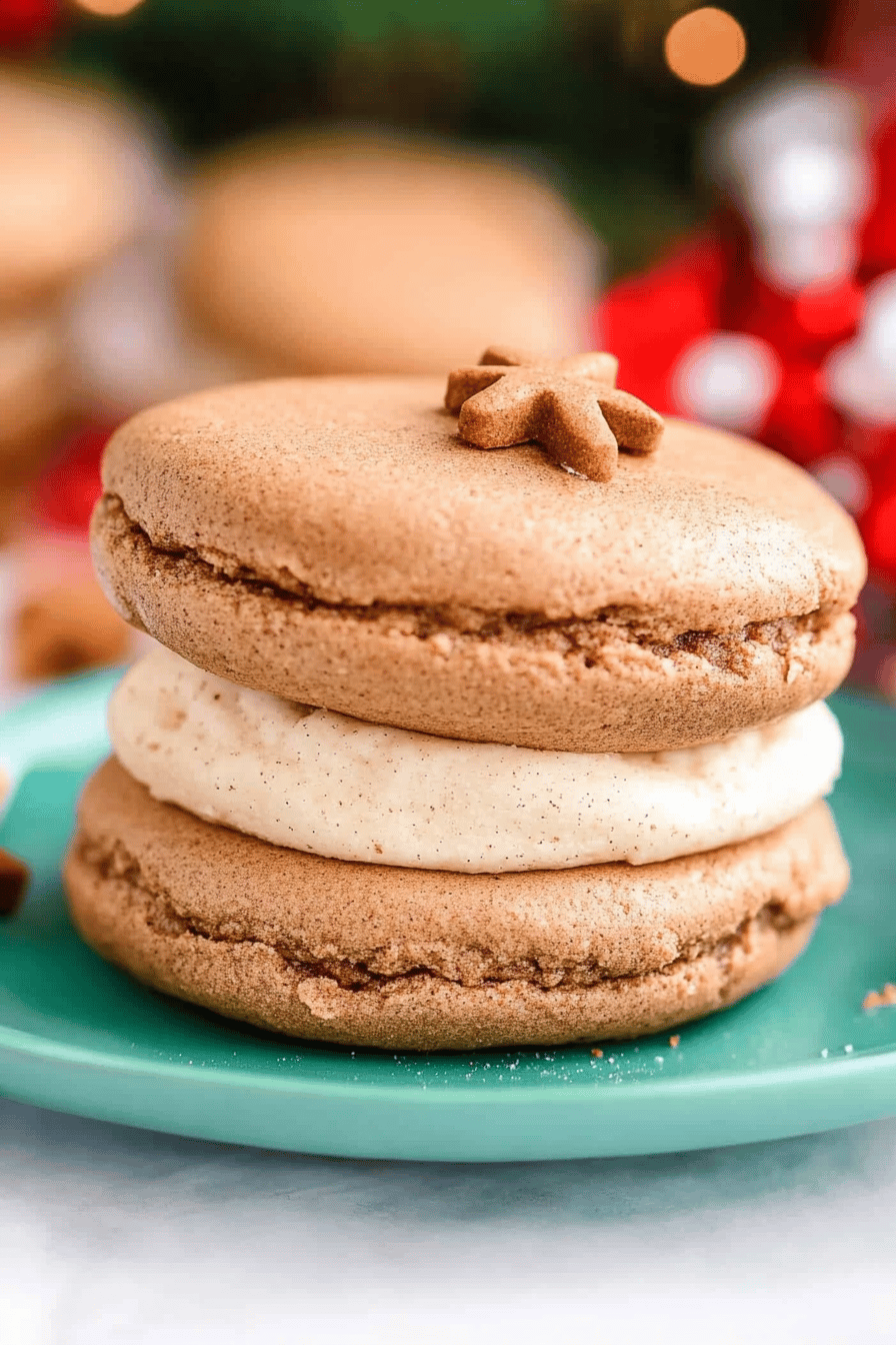 gingerbread whoopie pies slice on plate showing perfect texture and swirl pattern