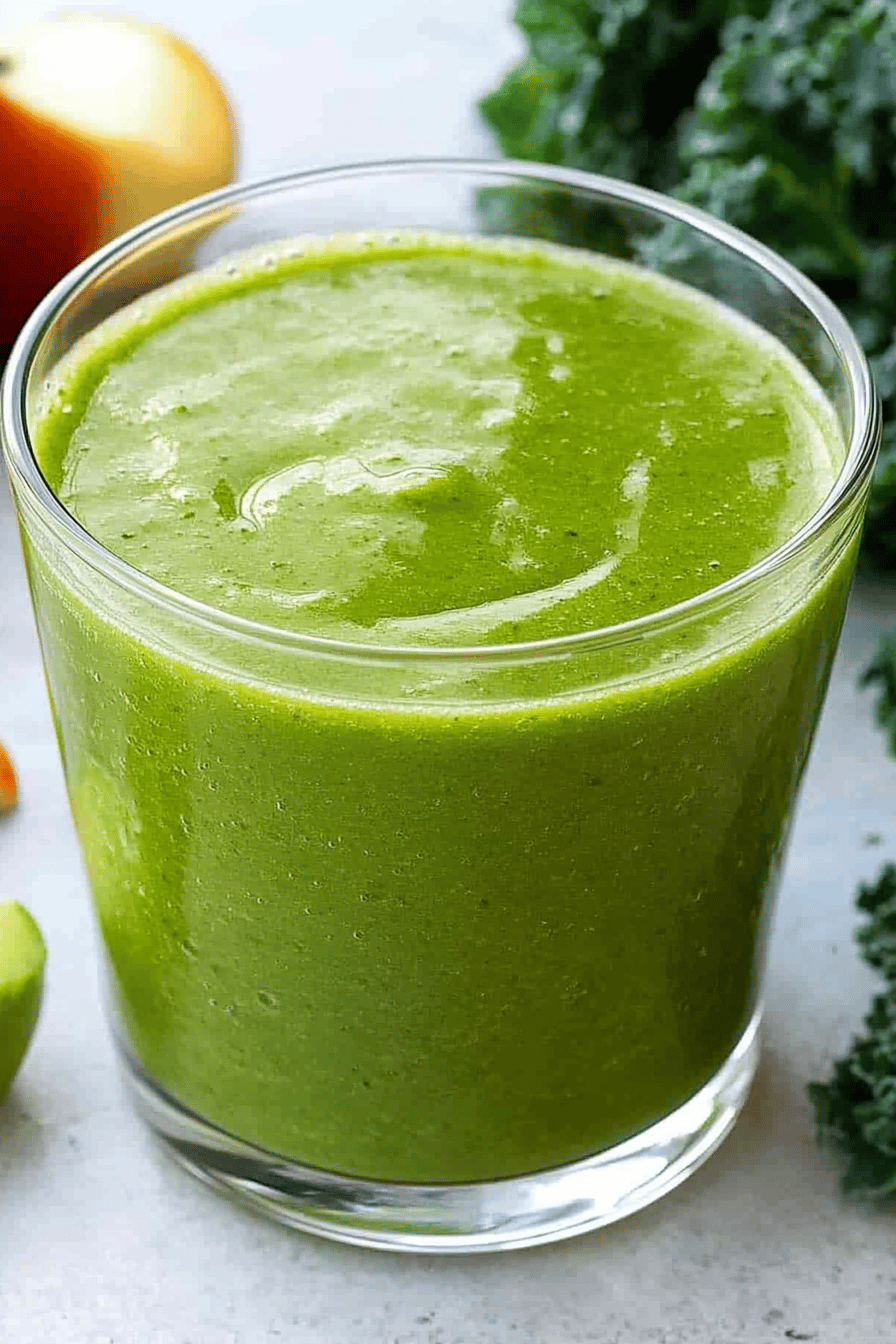 kale smoothie slice on plate showing perfect texture and swirl pattern