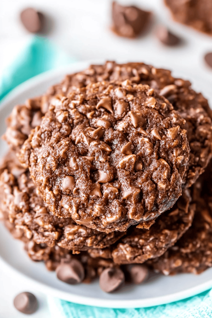no bake cookies slice on plate showing perfect texture and swirl pattern
