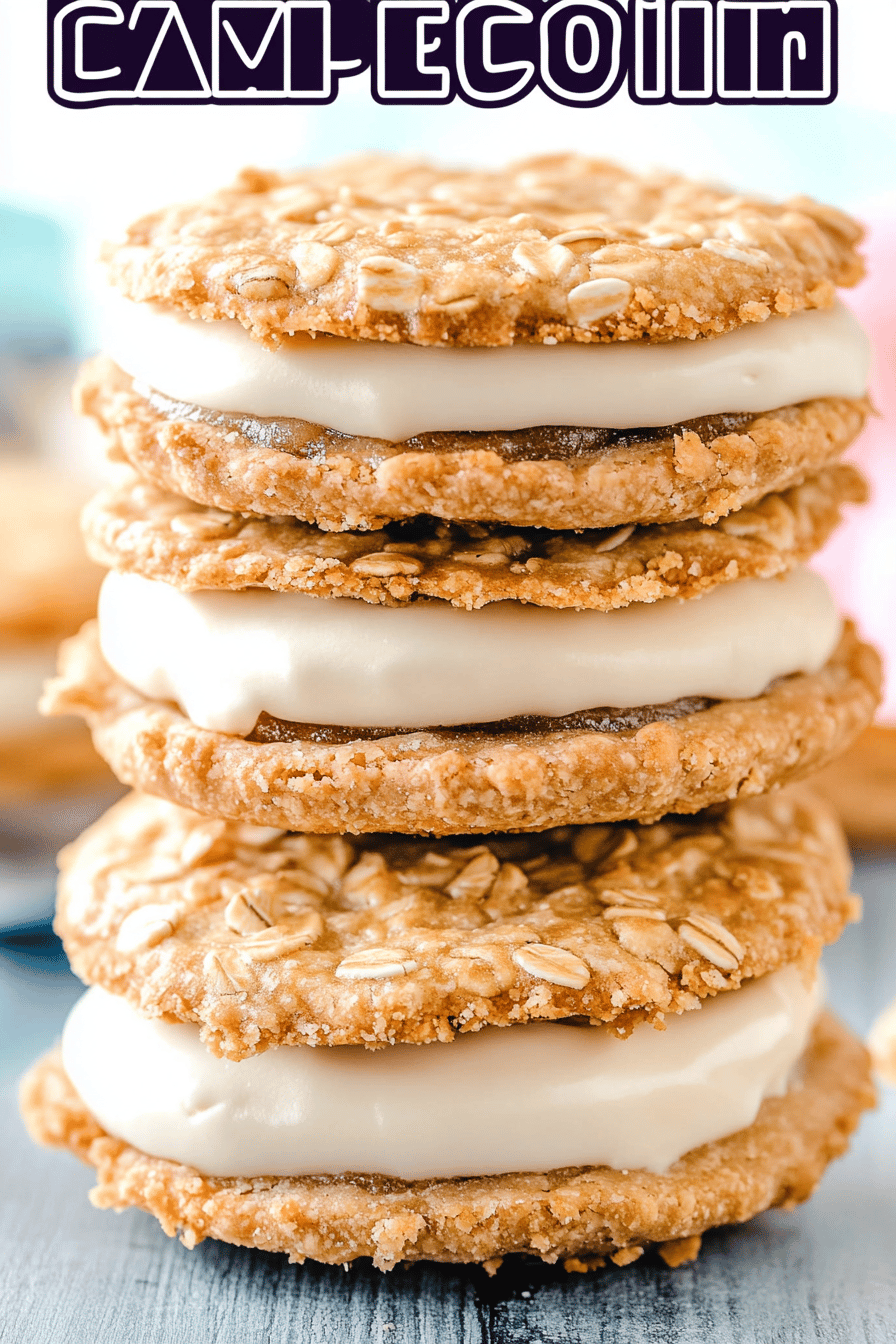 oatmeal cream pies slice on plate showing perfect texture and swirl pattern