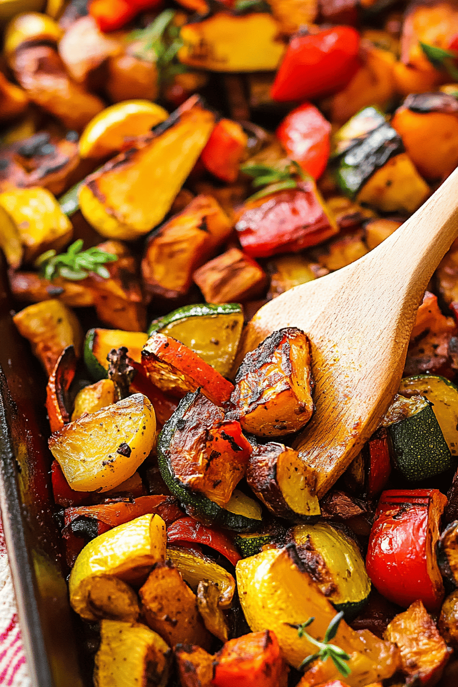 roasted vegetables ingredients organized and measured on kitchen counter