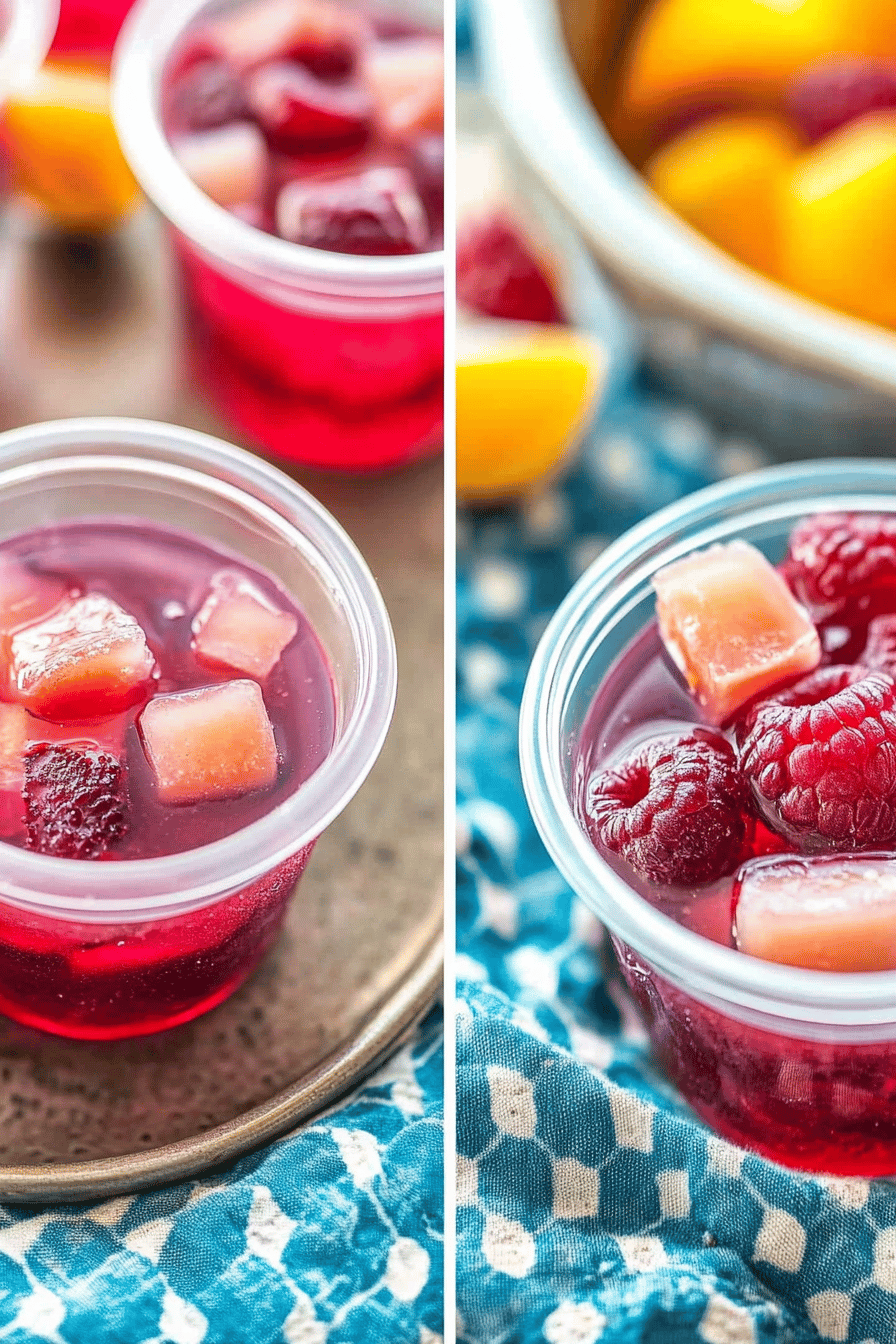 sangria jello shots ingredients organized and measured on kitchen counter