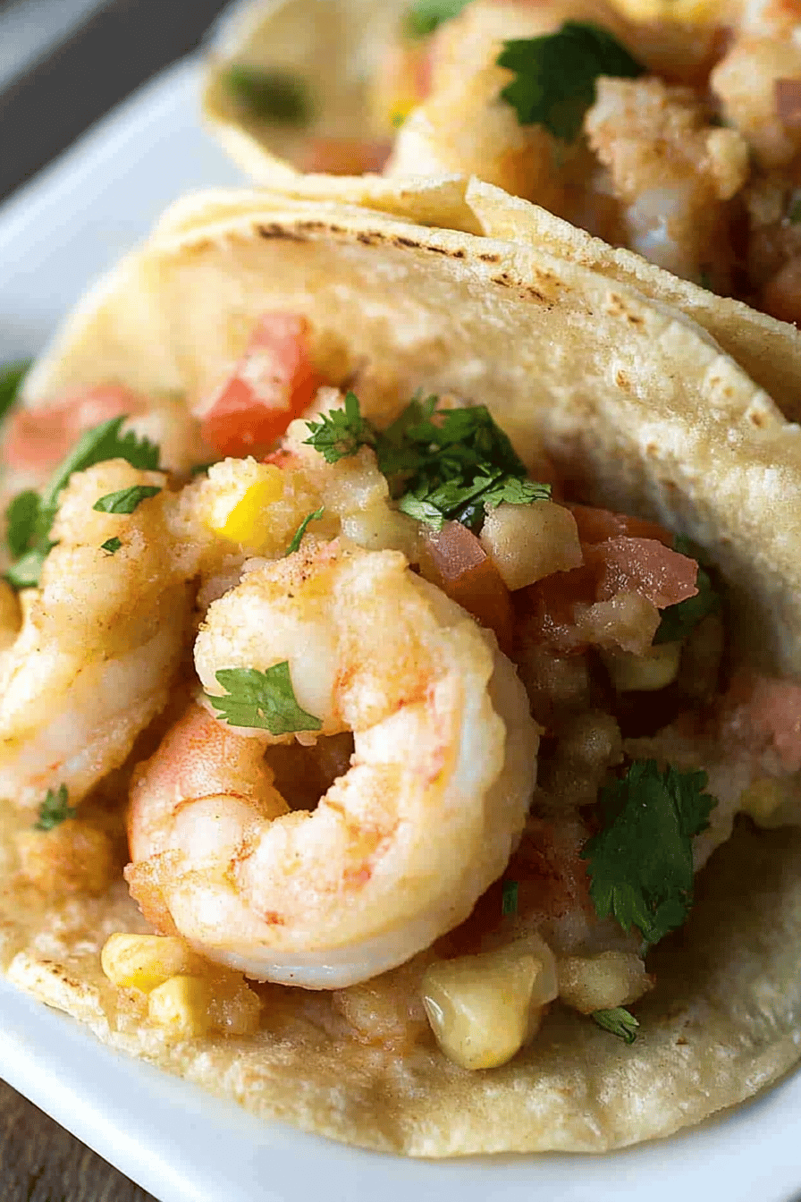 shrimp tacos ingredients organized and measured on kitchen counter