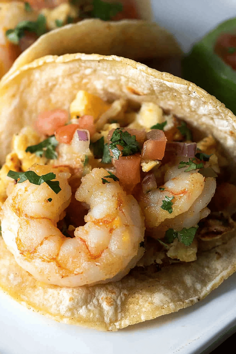 shrimp tacos slice on plate showing perfect texture and swirl pattern