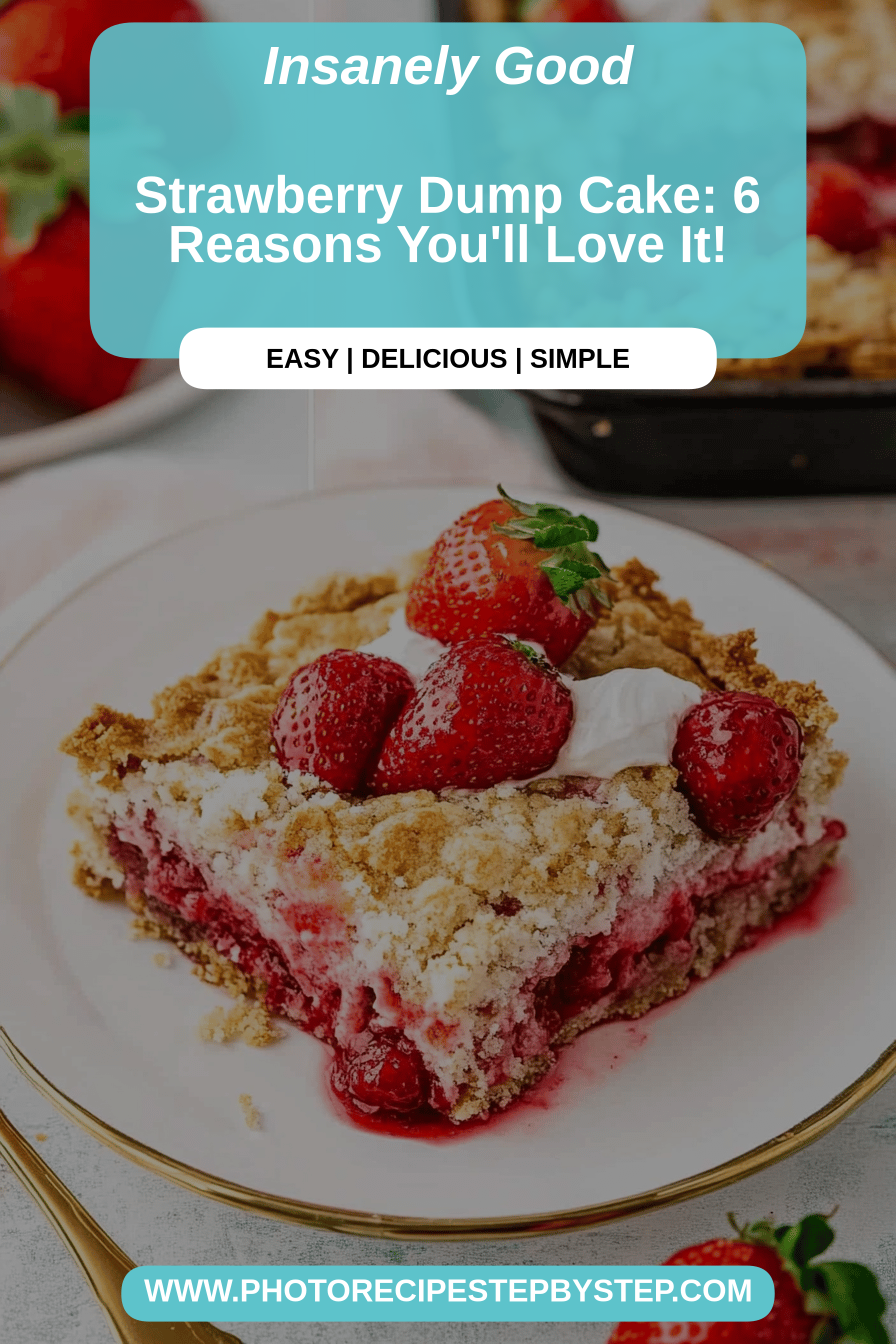strawberry dump cake final dish beautifully presented and ready to serve