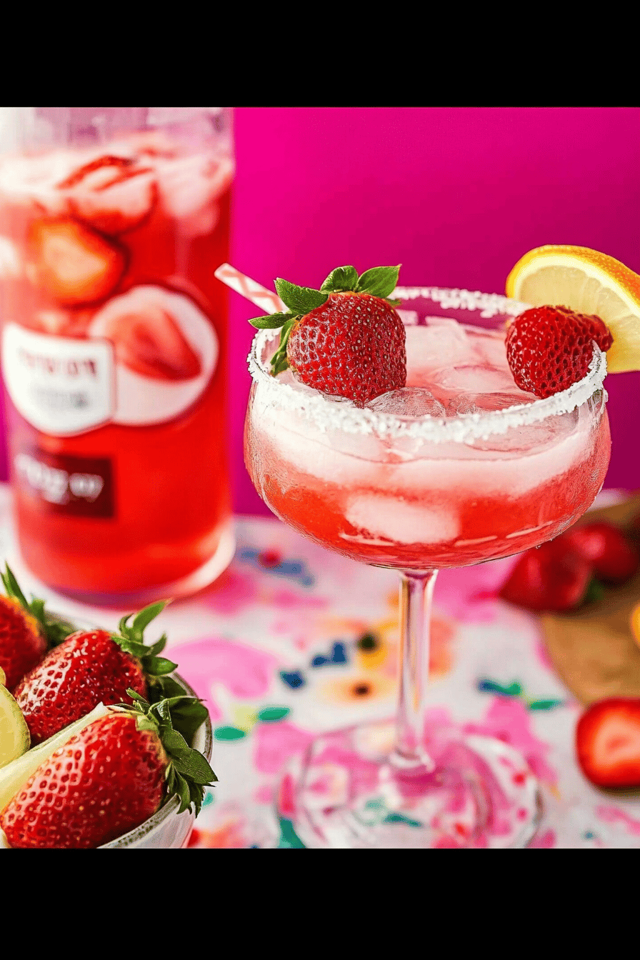 strawberry margarita slice on plate showing perfect texture and swirl pattern