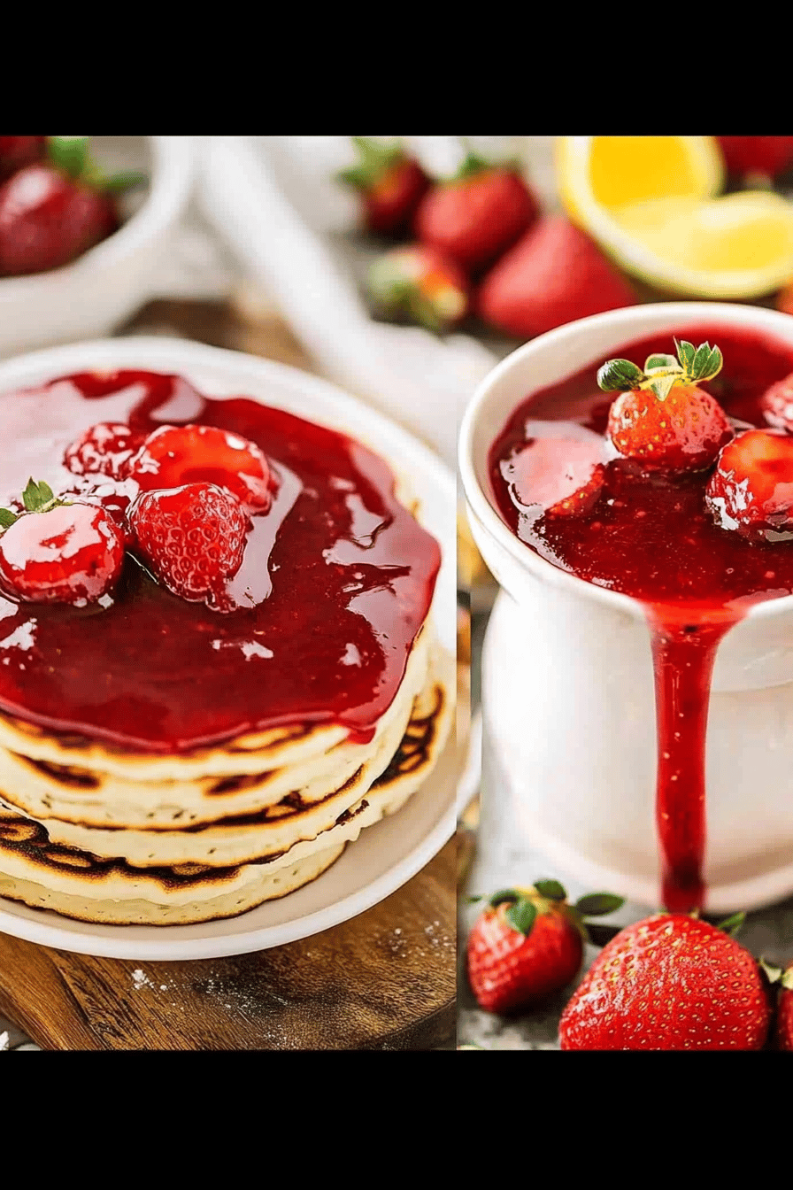 strawberry sauce slice on plate showing perfect texture and swirl pattern